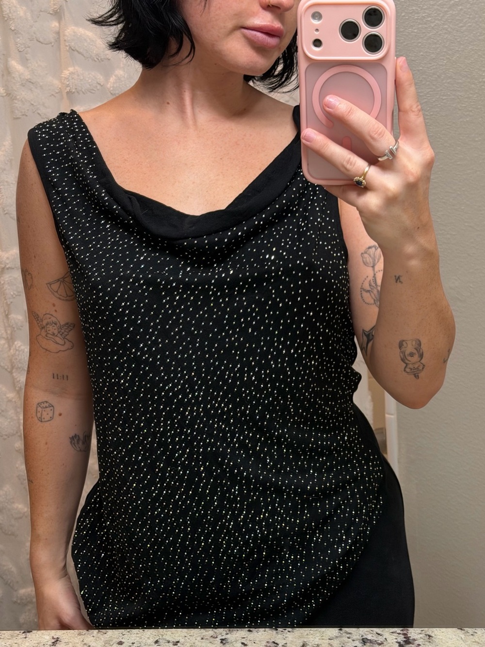 Express studded cowl neck tank top